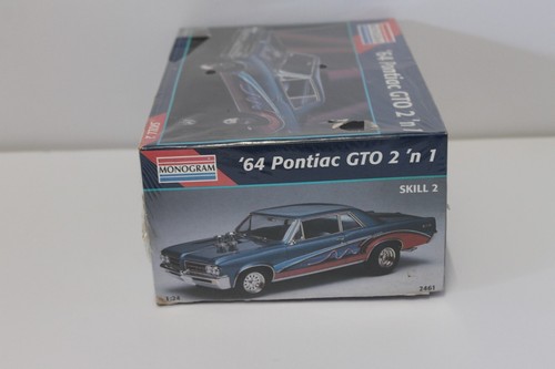 MONOGRAM 64 PONTIAC GTO 2 n 1 1:24 SCALE MODEL KIT (1996) NEW SEALED - Picture 4 of 6