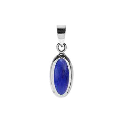 Ovaler Lazuli Anhänger Sterlingsilber 925 gepunzt alle Kettenlängen nagelneu