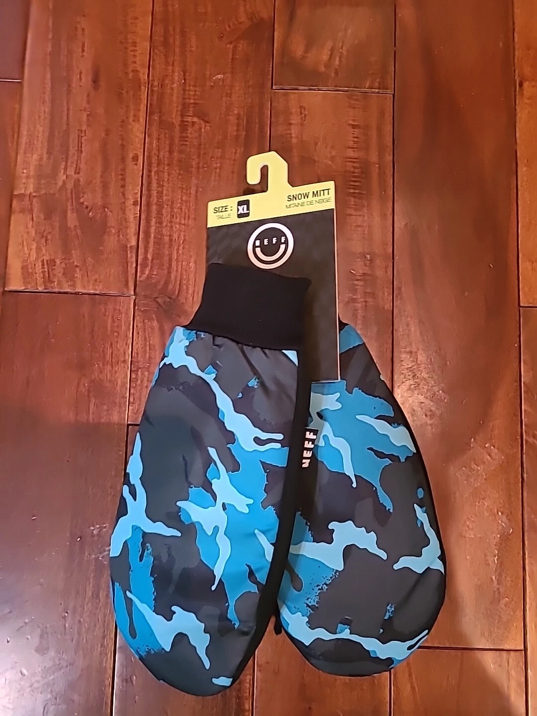 NEFF Snow Gloves Mitt Winter Snowboard Ski Camo Blue Grip Men’s Size X Large