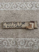 Man Cave Sign With Cave Man & Club 18”X 4” Tiki Sign