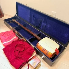 Chuzao Shamisen Japanese Traditional Musical Instrument with Hard Case Set