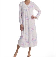 NEW Miss Elaine Honeycomb Long Nightgown Cuddleknit Pink M