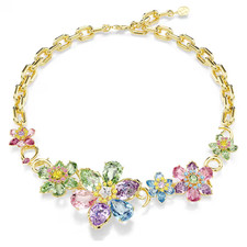 Swarovski Idyllia necklace Mixed cut, flowers, sparkling