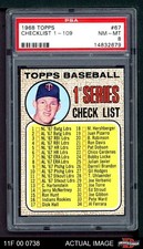 1968 Topps #67 Jim Kaat Checklist 1 Twins HOF DOUBLE-PRINT PSA 8 - NM/MT