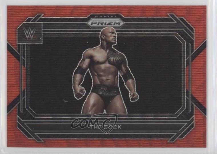 2023 Panini Prizm WWE Ruby Wave Prizm The Rock #41 0kr0