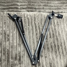 Black Metal Foldable Height-Adjustable Microphone Boom Arm Stand
