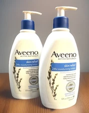 2 aveeno skin relief 24hr moisturizing lotion fragrance free 12oz ea