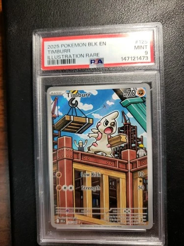 2025 POKEMON BLACK BOLT EN TIMBURR ILLUSTRATION RARE #125 PSA 9