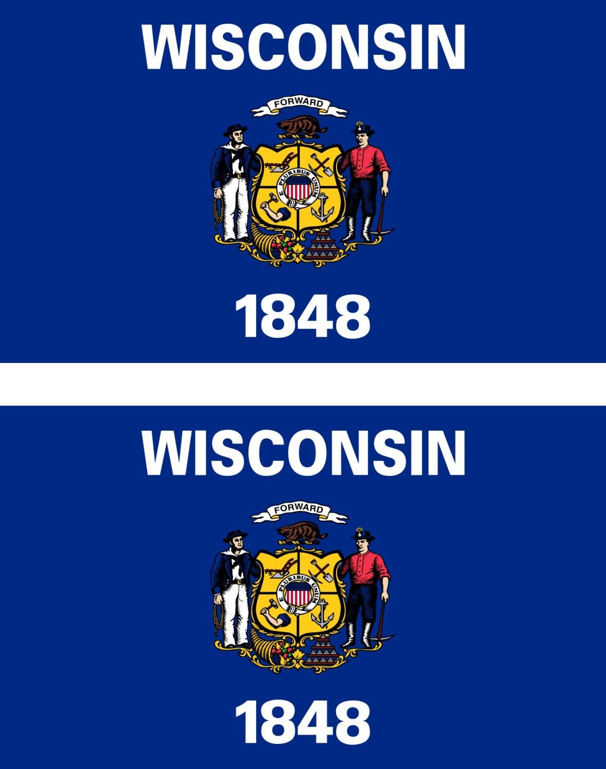2 X Autoaufkleber Vinyl Sticker Flagge Usa Amerikanisch Wisconsin-image