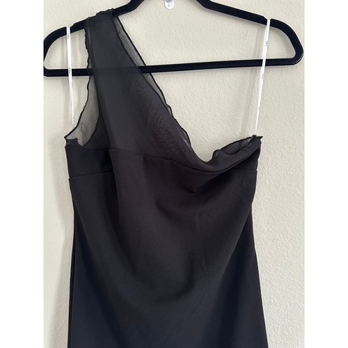 Lulus Peak Sophistication Black Sheer One-Shoulder Maxi Dress L Formal Sheer - Picture 7 of 13