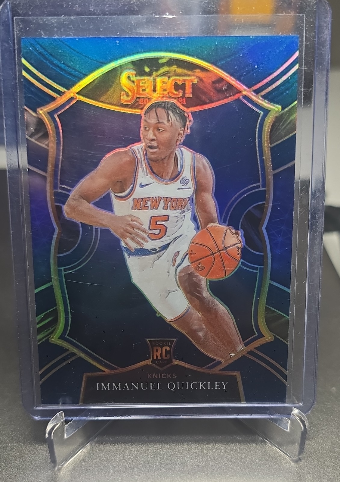 2020-21 Panini Select - Concourse Immanuel Quickley #85 Blue Prizm (RC)