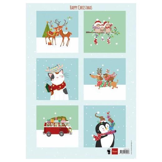 Marianne Design A4 Cardtoppers Sheet - Happy Christmas EWK1278