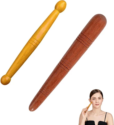 DALAETUS 2 Stück Holz Akupressurstift, Fuß Holz Massagestab, Holz Akupunkturstift Punktsu