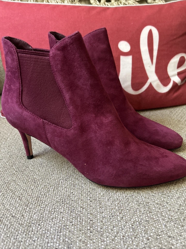 BOTINES MUJER COLE HAAN GAMUZA BORGOÑA, Talla 7B Foto 3 de 4