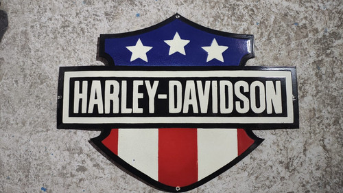 Porcelain Harley Davidson Enamel Sign Size 30" x 22" Inches