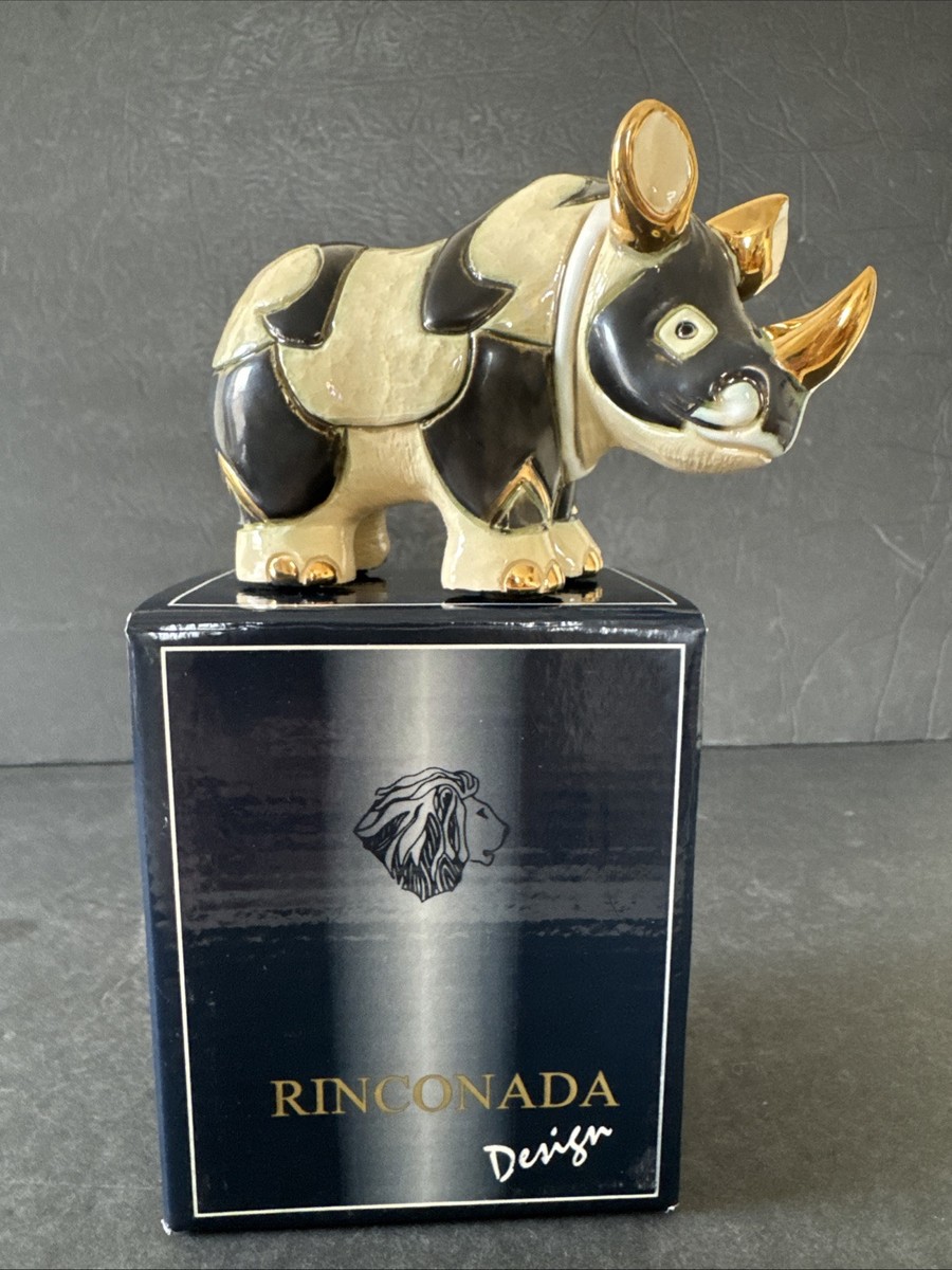 De Rosa Rinconada Rhino Figurine Silver Anniversary Platinum 24k