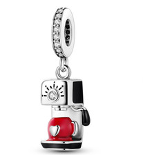Coffee machine Charm S925 Sterling Silver Charm For Bracelet Women Jewelry