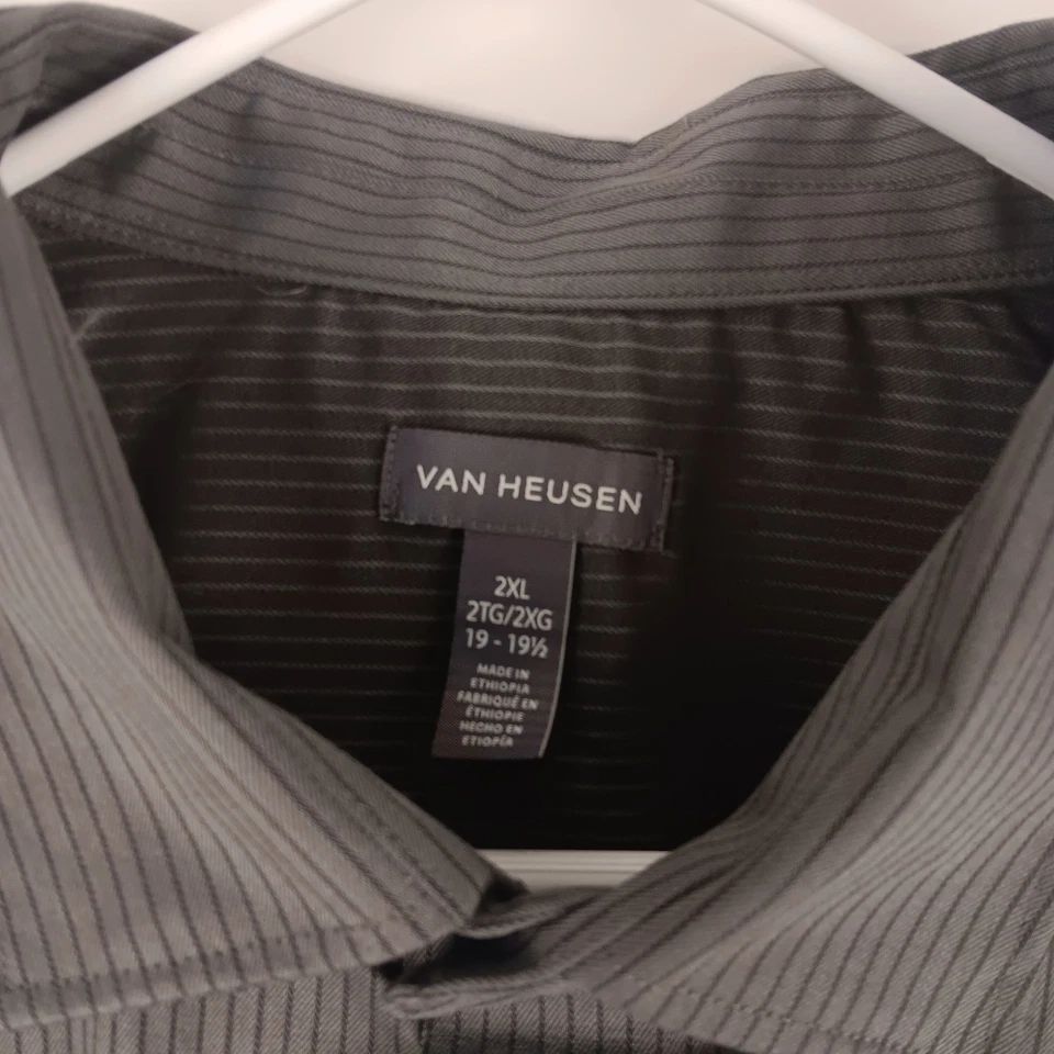 Camisa de vestir Van Heusen grande y alta para hombre L/S talla 2XL (19-19,5) lote de 3 Foto 3 de 4