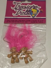 Vintage Retro Treasure Trolls Pink Hair Troll collectibles. Belly N I P