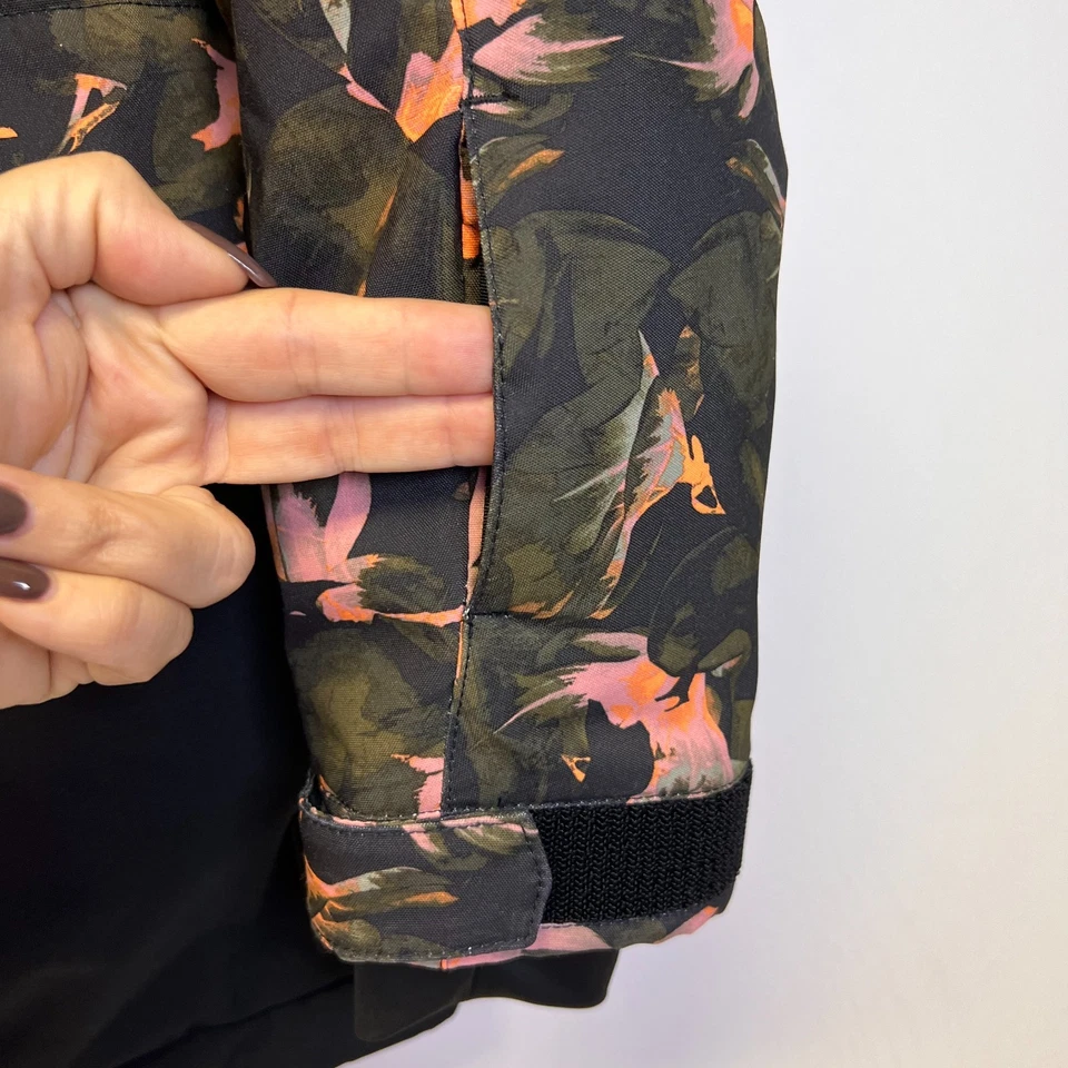 O’Neill Zeolite Snow Jacket Women M Black Floral Hooded Ski Snowboard Coat Parka - Image 4 of 4