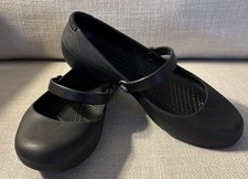 Crocs Alice Work Mary Janes Womens Black Slip Resistant Shoes, Lightweight Sz 8