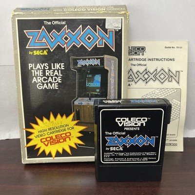 ColecoVision Zaxxon Complete in Box w Manual CIB Video Game 1982 Sega #ML