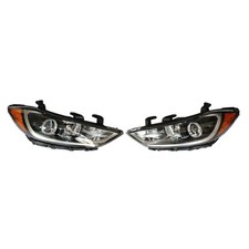 Pair Halogen Headlights for 2017 2018 Elantra Sedan Halogen Only No Bulbs