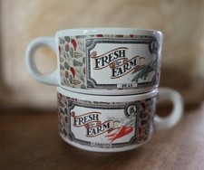 Fresh From the Farm Soup Mug Carrots & Peas Bowl Houston Foods Country Mug