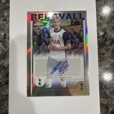 2024 Topps Chrome UEFA UCC Lucas Bergvall Auto Silver Refractor