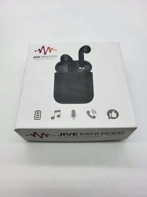 Jive Mini Pods Black Wireless New Ear Buds Earphones With Case & Charging Cable