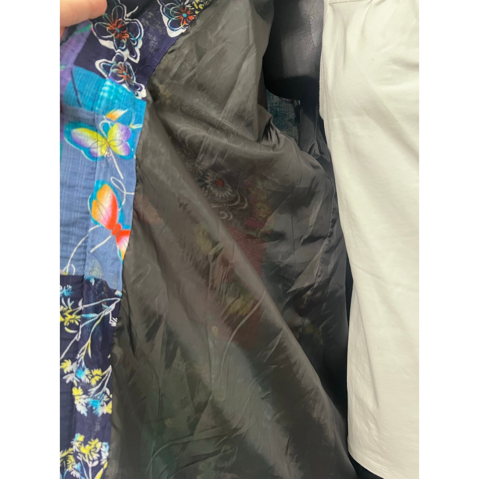 Colorful Patchwork Print Open Jacket Cardigan Sz … - image 4