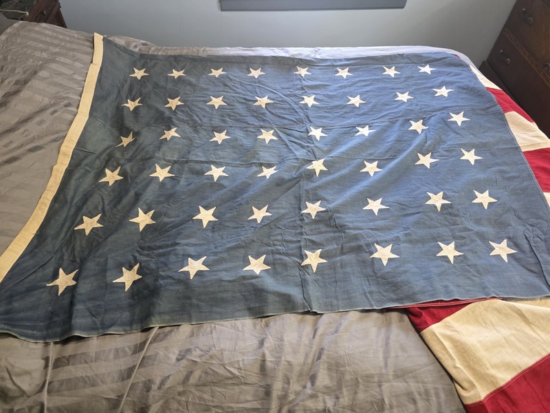 Huge Vintage 48 Star American Flag WWII Bunt Cotton 136 X 95