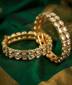 Authentic Indian Kundan Meenakari Bangle Set Gold Plated Bollywood Ethnic Bridal Jewelry