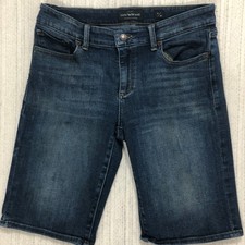 Lucky Brand The Bermuda Dark Wash Denim Shorts Womens Size 6 28 Stretch Mid Rise