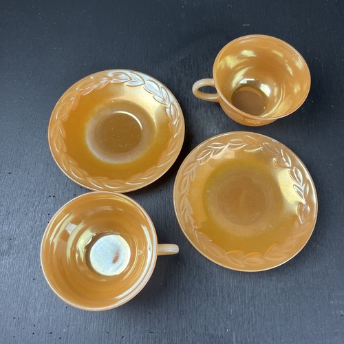 Feuerkönig Teetasse & Untertasse Pfirsich Glanz Lorbeerblatt 2er Set - Bild 9 von 18