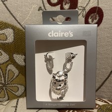 New 4 Rings/Earring Set from Claire's L/XL