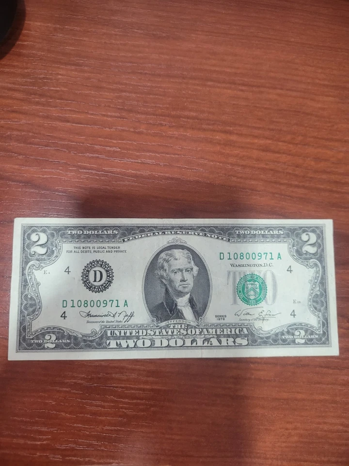 1976 Two $2 Dollar Bill - D10800971A - Image 4 of 4