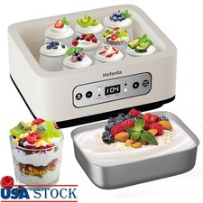 Large Family Yogurt Maker W/ 9 Glass Jars Homemade Natural Probiotic Yogurt New