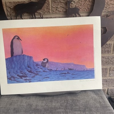 Signierter Druck von Paul Howard 2009 Der Pinguin, der Egmont herausfinden wollte Uk Lt