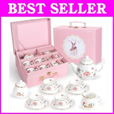 Little Girls Tea Set with Golden Border Craftsmanship