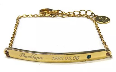 SM Entertainment EXO Baekhyun Artist Birthday Gold Bracelet BMMD61025