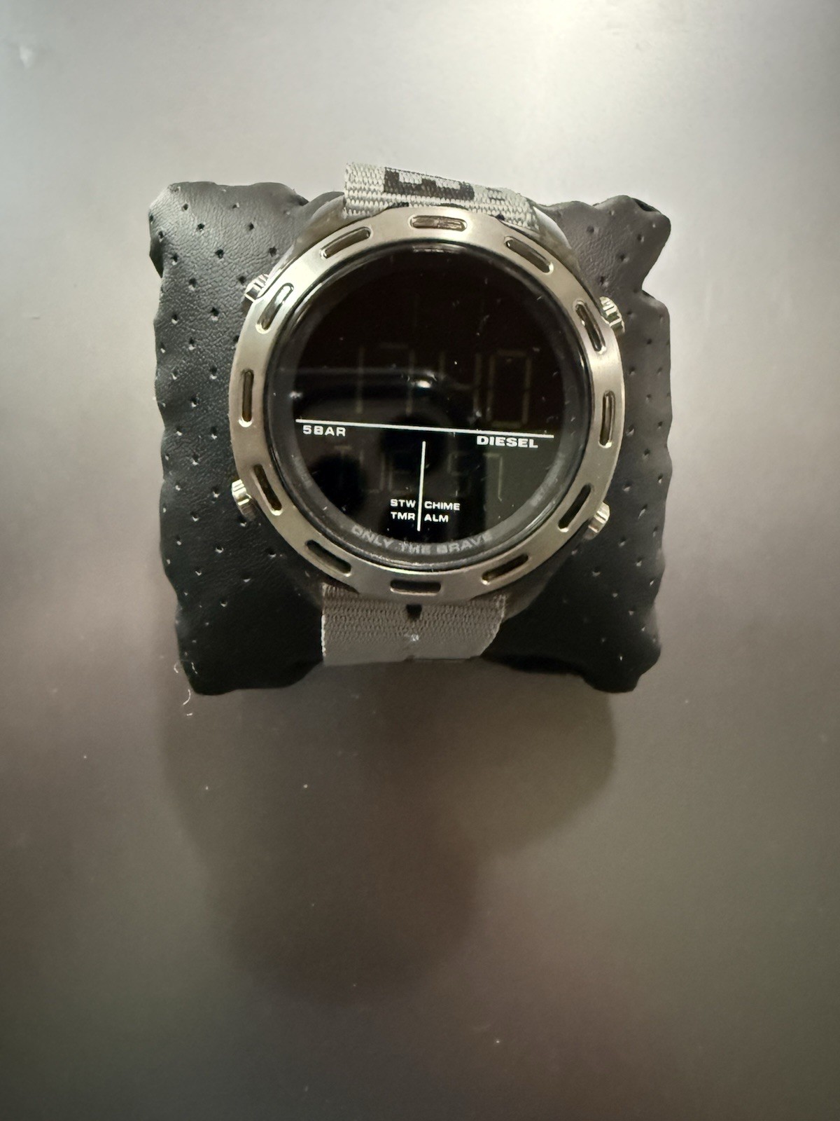 Diesel Only The Brave Digital Quartz Chronograph Alarm 50m Gray Nylon Watch