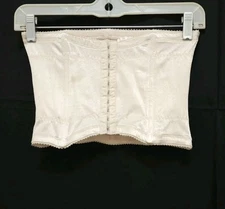 VINTAGE Flexees Boned Corset Waist Cincher Shapewear Cream Hook Eye Medium #6858
