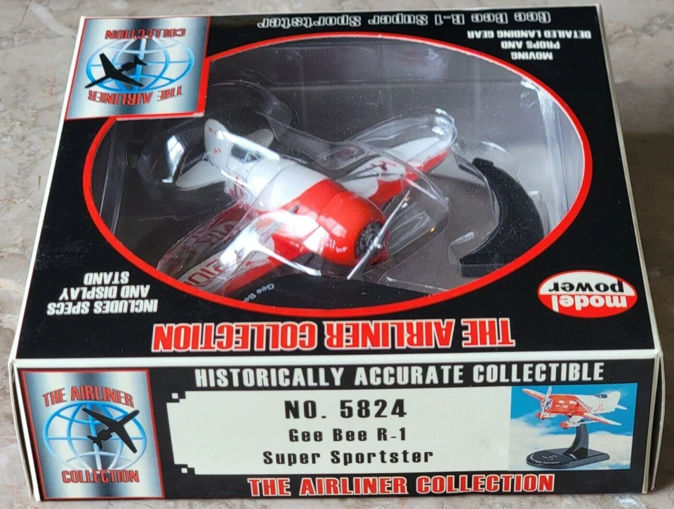 MODEL POWER THE AIRLINER COLLECTION 1:75 SCALE GEE BEE R-1 SUPER SPORTSTER 5824 - Image 4 of 4