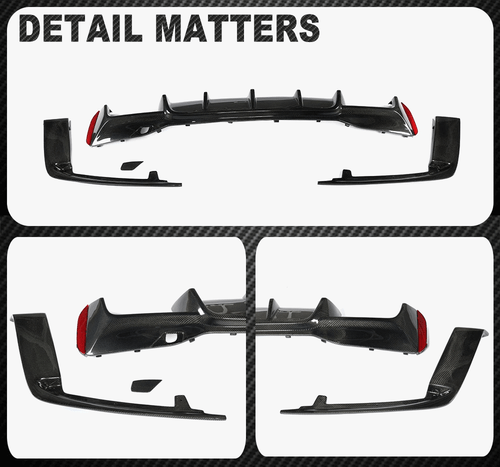 Se adapta a BMW G30 G38 M-SPORT carbono difusor trasero difusor trasero aleta divisor - Imagen 12 de 12