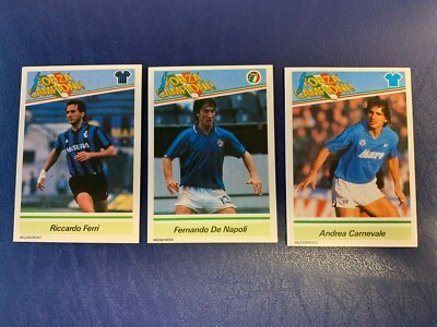 1989 FORZA CAMPIONI Soccer Card Lot of (3) Kenner - Ferri, De Napoli, Carnevale