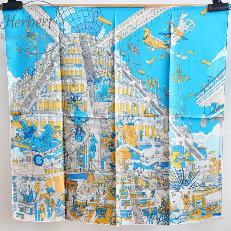 New Silk Scarf Tale Of Flying Horse 14 Momme Mulberry Silk Women’s Shawl - Image 3 of 4