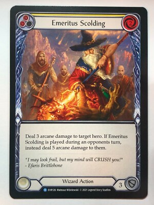 Flesh and Blood Emeritus Scolding CF プロ Buy Flesh and Blood TCG Emeritus Scolding Everfest EVR126 1st