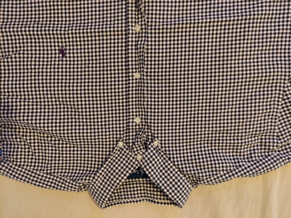 Camisa de Vestir Para Hombres Polo Ralph Lauren 2XLT XXL Grande Alta Gris Botón Algodón Foto 2 de 4