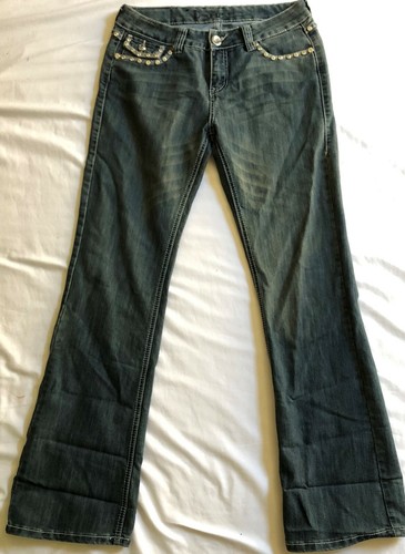 D-FUZ LABEL JEANS BOOT CUT, EMBELLISHED 